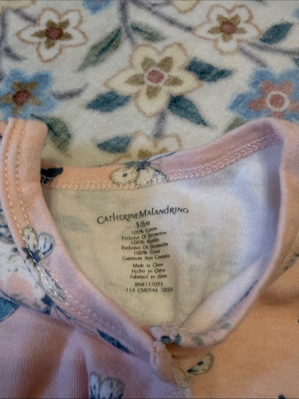 Baby Girls' Pink Floral Ruffle One-Piece Footed Sleeper - Picture 3 of 4